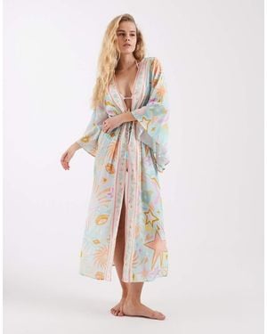 Never Fully Dressed Maxi Kimono Beach Cover Up - White