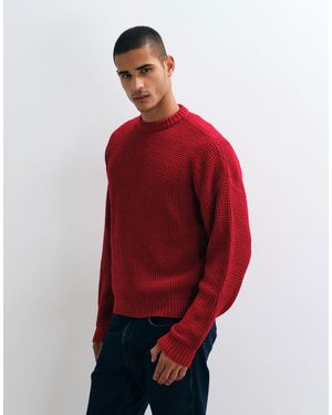 ASOS Oversize-strickpullover mit waffelstruktur - Rot