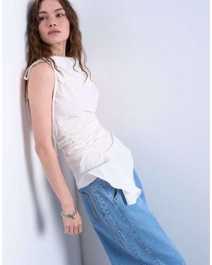 TOPSHOP Gathered Detail Top - White