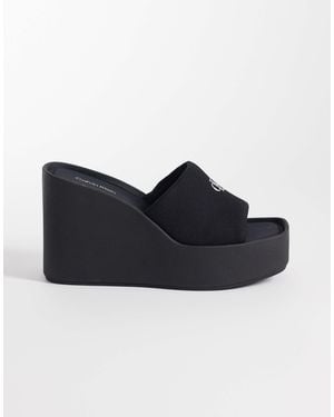 Calvin Klein Jeans Canvas Wedge Sandal - Blue