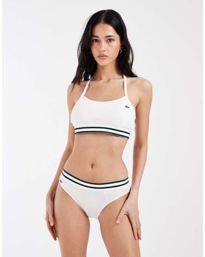 Lacoste Brief With Stripe Waistband - White