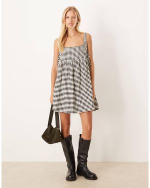 ASOS Tie Side Baby Doll Mini Dress - Natural