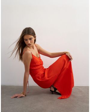 TOPSHOP Ruched Front Cami Maxi Dress - Red