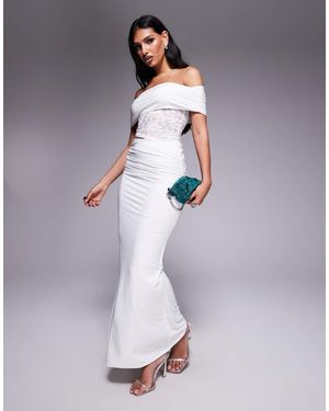 Missy Empire Double Sculpted Slinky Ruched Side Detail Fishtail Maxi Skirt Co-ord - Purple