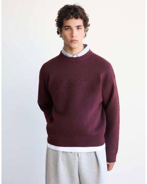 Pull&Bear Pullover mit stickerei - Rot