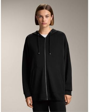 Oysho Long Soft Touch Jacket With Modal - Black