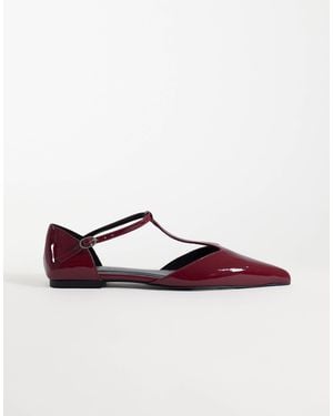 ASOS Lover Pointed T Bar Ballets - Brown