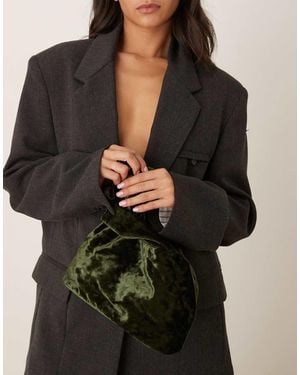 ASOS Velvet Loop Through Clutch Bag - Green