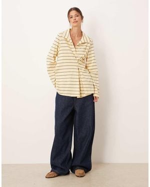 ASOS Tuck Detail Rugby Top - Blue