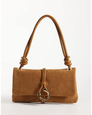Dolce Vita Amina Leather Shoulder Bag With Gold-tone Hardware - Brown