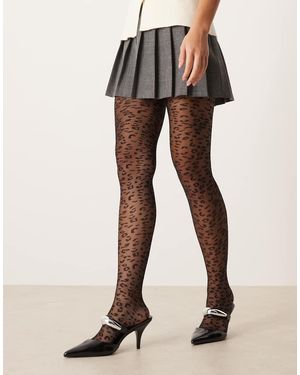 ASOS Leopard Print Tights - Natural