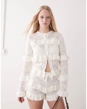 The Ragged Priest Frilly Cardigan - Natural