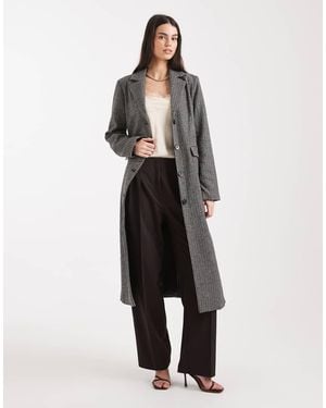 Pieces Check Maxi Formal Coat - Multicolour