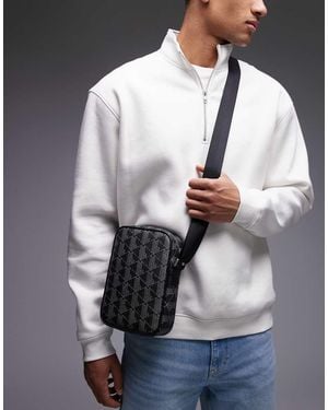 Lacoste Monogram Crossbody Bag - Grey