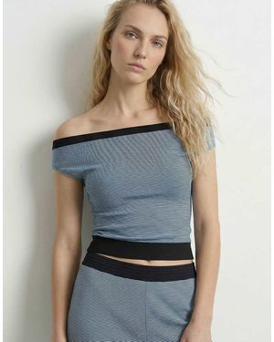 HYPEDROP Top Met Blote Schouders - Blauw