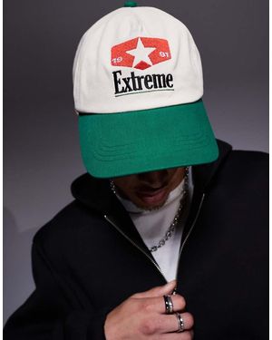 ASOS Gorra Con Bordado Y Visera En Contraste De -Blanco - Verde