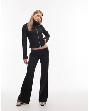 Weekday Pantalones De Traje Negros De Corte Acampanado Y Talle Bajo Con Raya Diplomática De (Parte De Un Conjunto) - Azul