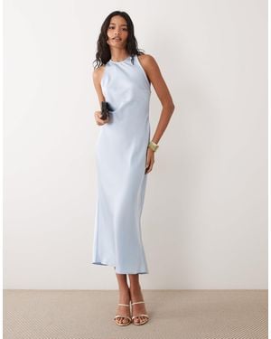 ASOS Satin Halter Neck Midi Dress - White