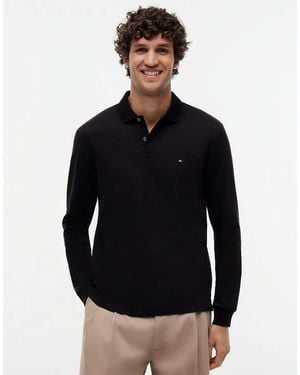 Tommy Hilfiger Fluid Cotton Long Sleeve Polo Shirt - Blue