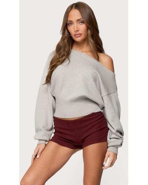 Edikted Ravenna Off Shoulder Jumper - Grey