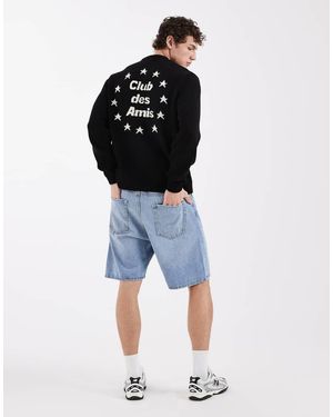 ASOS Oversized Knitted Jumper With Embroidery - Black