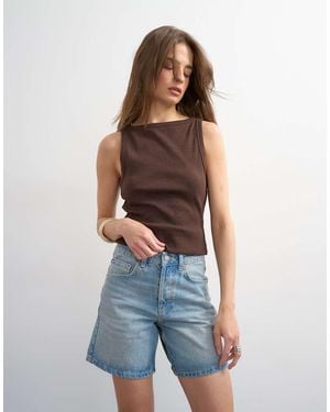TOPSHOP Denim Editor Short - Blue