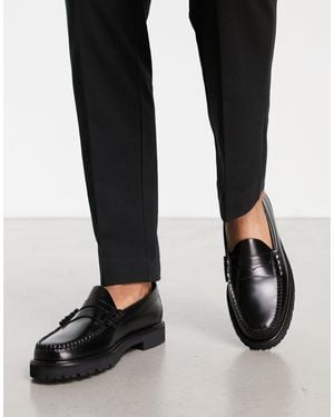 Fred Perry – gh bass – penny-loafer aus leder - Schwarz