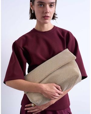 TOPSHOP Georgia Folded Clutch Grab Diamante Bag - Red