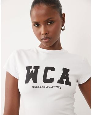 ASOS Weekend Collective Icon Baby Tee With Wca Graphic - White