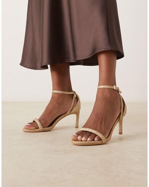 Glamorous Barely There Heeled Sandals - Brown