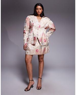 ASOS Curve Co-ord Jacquard Mini Skirt - Pink