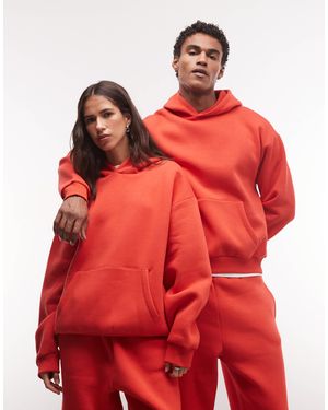 Reclaimed Vintage Unisex-heavyweight boxy hoodie-kombiteil - Rot