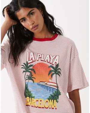ASOS Oversized T-shirt With La Playa Graphic - Pink