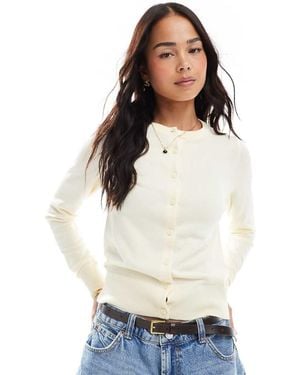 New Look Crew Neck Cardigan - White
