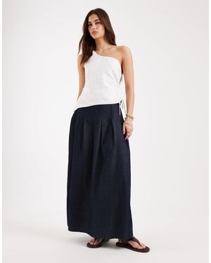 Pieces – maxi-jeansrock - Blau