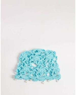 Glamorous Crochet Cap - Blue