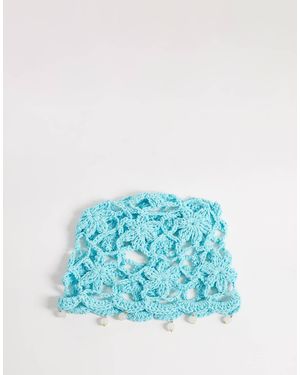 Glamorous – häkelmütze - Blau