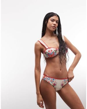 River Island Floral Bikini Bottoms - Brown