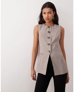 Nobody's Child Immy Cotton Blend Long Line Waistcoat - Natural