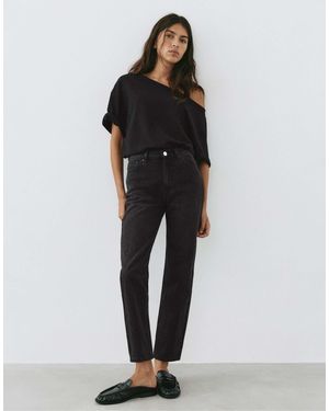 Pull&Bear – mom-jeans - Schwarz