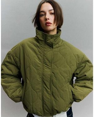 Bershka Padded Jacket - Green