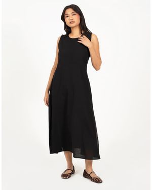 Brave Soul Panelled Sleeveless Crew Neck Midi Dress - Black