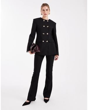 ASOS Tailored High Neck Blazer Suit With Mixed Buttons - Black