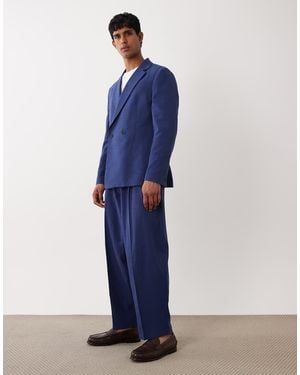ASOS Barrel Leg Suit Trousers - Blue