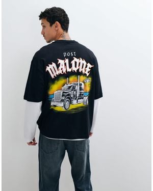 ASOS Oversize-t-shirt mit post malone-print - Blau