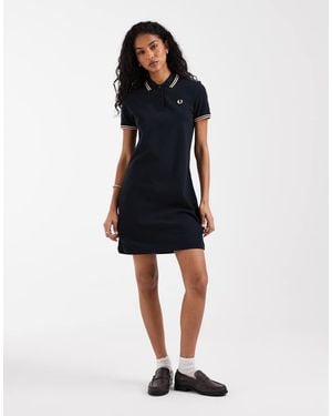 Fred Perry Mini Polojurk Met Dubbel Gekleurd Randje - Blauw