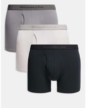 Abercrombie & Fitch 3 Pack Tonal Boxer Briefs - White