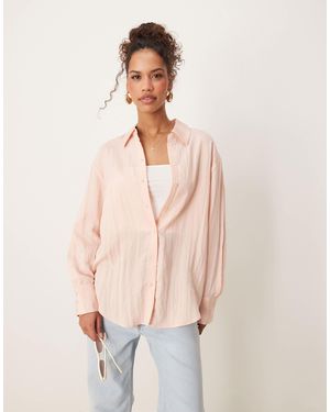 Aware Crinkle Effect Shirt - Pink