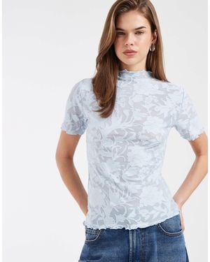 Vero Moda Sheer Floral Burnout T-shirt - White