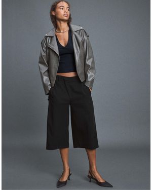 Stradivarius Strickpullover mit polokragen und taschen - Grau
